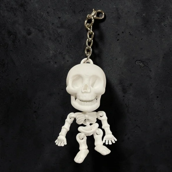 White Articulated Skeleton Keychain (Price for 1) - Picture 3 of 4